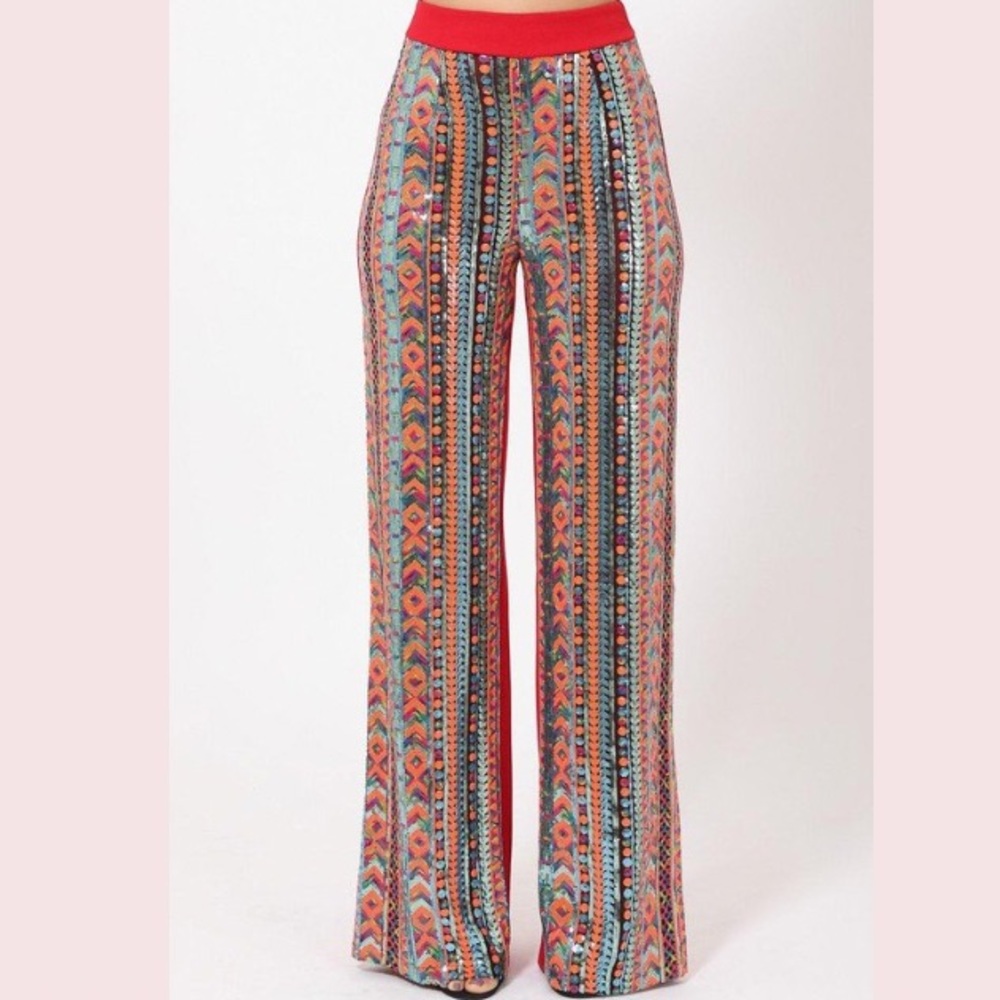 Sequin palazzo pants